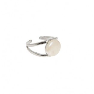 ANILLO CON PERLA MADRE Y ADAPTABLE  plateado ALIBEY